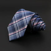 Gravata Executiva Xadrez Azul e Rosa SK013